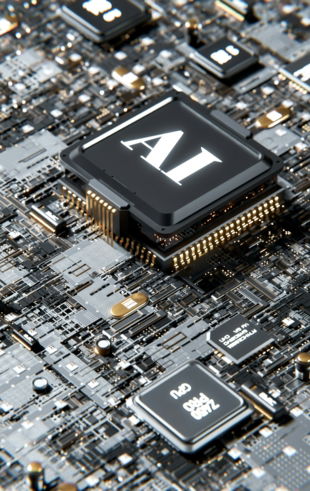 a computer chip with the letter a on top of it